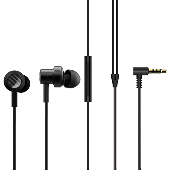Mi Dual Driver in-Ear Earphones with Mic and Long Tangle-Free Cable(Black)